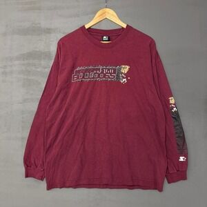 Vintage Mississippi State Bulldogs Starter Long Sleeve Red Tee Shirt Men's Large